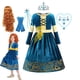 thumbnail image 2 of Valiente Mérida niñas vestido Halloween princesa disfraz niños fiesta verde Vintage vestidos invierno otoño manga larga terciopelo ropa 5-6T (etiqueta 130) Gao Jinjia LED, 2 of 2