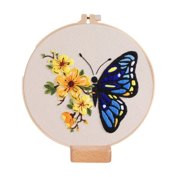 Diy Embroidery Kit For Beginners Adults Handmade Embroidery Set With Butterfly Patterns Hoop Cross Stitch Needlework Crafts