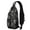 Black-42, variant on Rustic Sling Bag, Sketch Style Minimalist Crossbody Daypack with Tribal and Natural Accents, Lightweight for Commuting