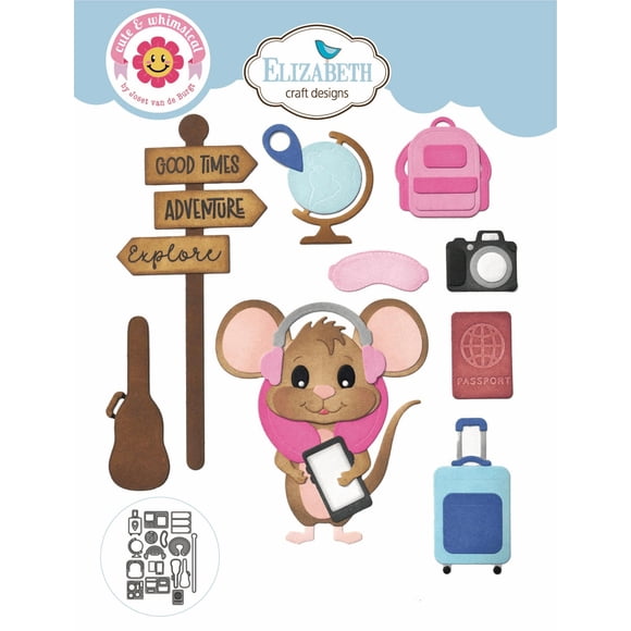 Set de troqueles Elizabeth Craft Designs Accesorios de viaje 17 piezas