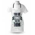 thumbnail image 4 of Your are Stronger than You Think Apron, Urban Style Philosophical Be Positive Message, Unisex Kitchen Bib with Adjustable Neck for Cooking Gardening, Adult Size, Dark Blue Grey White, by Ambesonne, 4 of 4