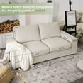 thumbnail image 6 of 71.25" Modern Sofas for Living Room, Chenille Fabric Sofa Loveseat Couch with Metal, Solid Wood Frame,High Density Cotton, Removable Back Cushion and Seat Cushion(Beige), 6 of 11