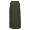 thumbnail image 4 of NSLGXD Women's Linen Cotton Drawstring Maxi Skirts Elastic Waist Side Slit Solid Color Skirt Casual Loose-Fit Skirt for Summer S-2XL, 4 of 6