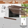 thumbnail image 3 of MEETWARM 13.1'x 8.2' Patio Awning Retractable Awning Cover for Sunshade Shelter, Outdoor Patio Canopy with Manual Crank Handle/Water-Resistant 280g/m² Polyester for Patio, Yard, Balcony, Coffee, 3 of 7