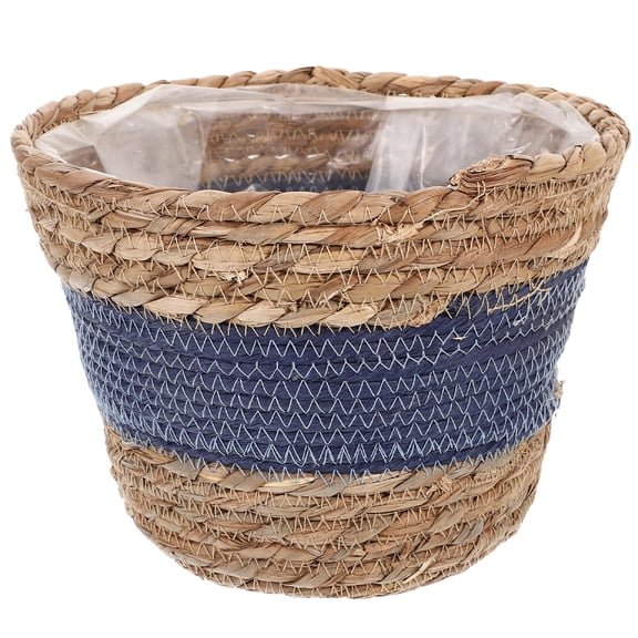 OULII Rustic Woven Basket Storage Container for Indoor Plants, Home Organization, and Decorative Sundries