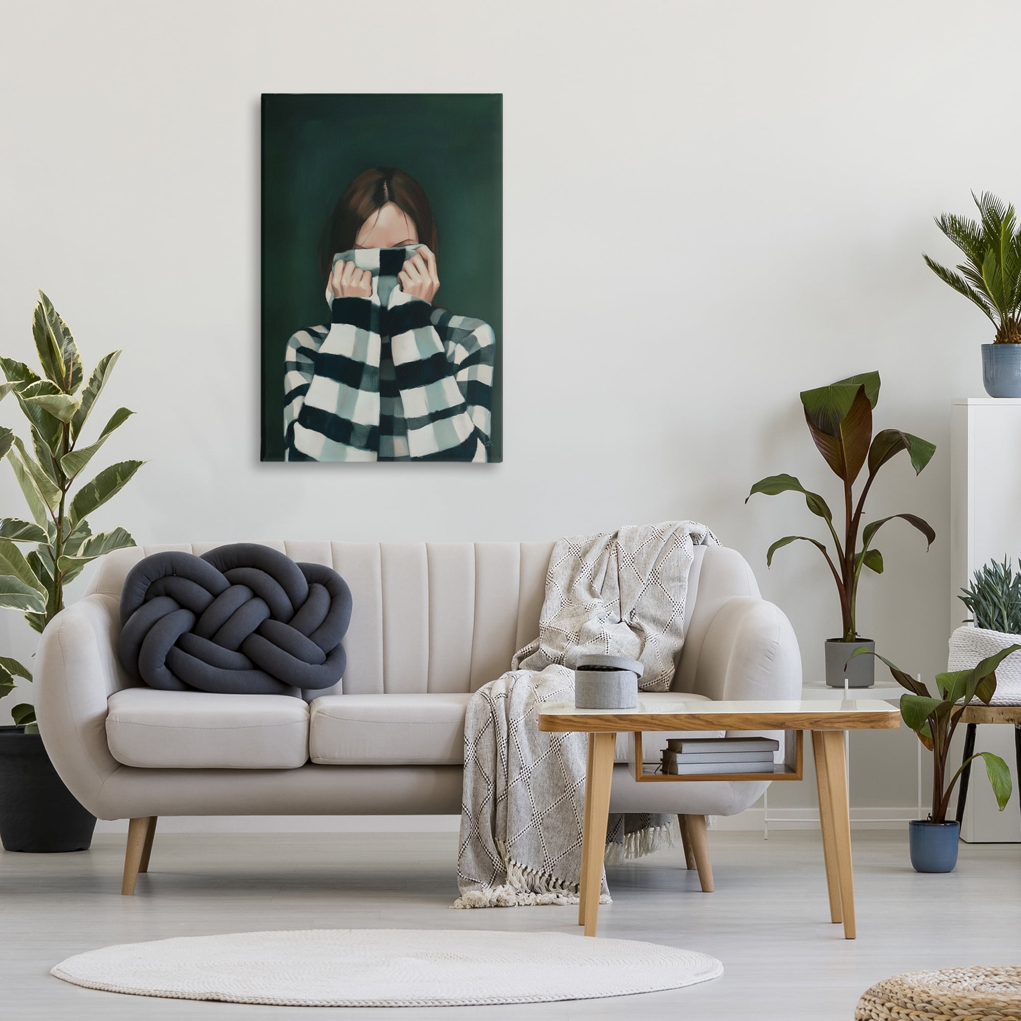 Stupell Industries Warmed Striped Sweater Portrait Canvas Wall Art, design by Ros Ruseva