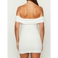 thumbnail image 5 of JYYYBF Women Summer Mini Party Dress Short Sleeve Off Shoulder Strapless Lace Floral Dress, 5 of 6