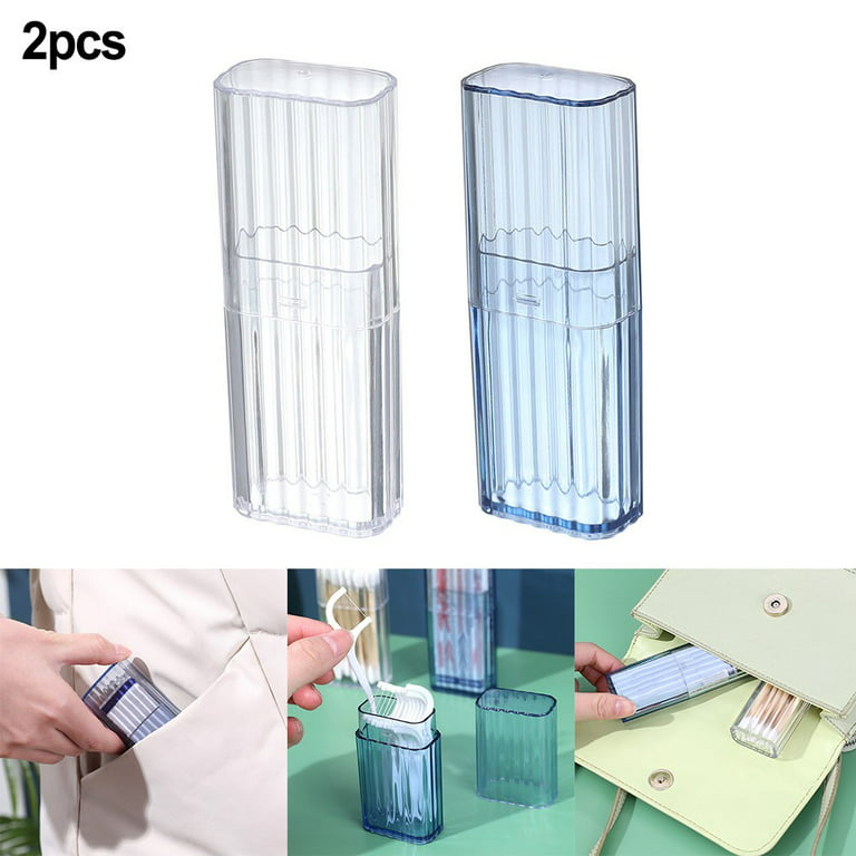 Mduoduo 2 Pcs Portable Travel Clear Small Sorting Storage Box Cotton Swabs  Band-aid