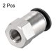 thumbnail image 3 of Adaptador de conector de tubo de empuje, tubo OD de 10 mm x 1/8PT hembra, conector de tubo neumático 2 piezas, 3 of 3