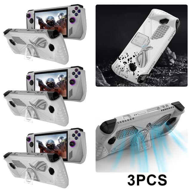 Carcasa Consola TPU Suave Anti Caída Con Soporte para Rog Ally () Blanca