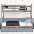 thumbnail image 2 of Twinfull Bunk Bed With Ladders, Two Storage Drawers & Features In Gray Storage, Gray, Increases Bedroom Space, 2 of 2