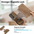 thumbnail image 3 of Designed for Samsung Galaxy Z Fold 5 Wallet Case, Magnetic Detachable PU Leather Flip Case with Card Holders Support MagSafe Kickstand Phone Cover RFID Blocking Anti-drop for Samsung Z Fold 5, Brown, 3 of 8