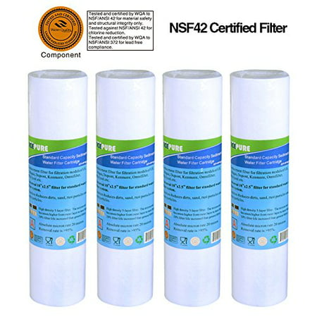PP10-4 PACK Whole house sediment RO system replacement water filter, NSF certified Filter,Compatible With DuPont WFPFC5002,Pentek DGD series, RFC series,Aqua Pure AP110,WHIRPOOL (Best Whole House Filter System)
