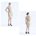 thumbnail image 4 of Summer Dress For Women 1920s Vintage Flapper Great Gatsby Fringe Beaded Dresses Prom Cocktail Prom Sequin Tassels Size S-3XL,Apricot,L, 4 of 7