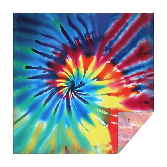 Colorful Rainbow Tie Dye Spiral Pattern Square Tablecloth,Waterproof Square Table Cover,Wipeable Spillproof Washable Table Cover for Home Kitchen Party Decor 42"X42"(107x107cm)