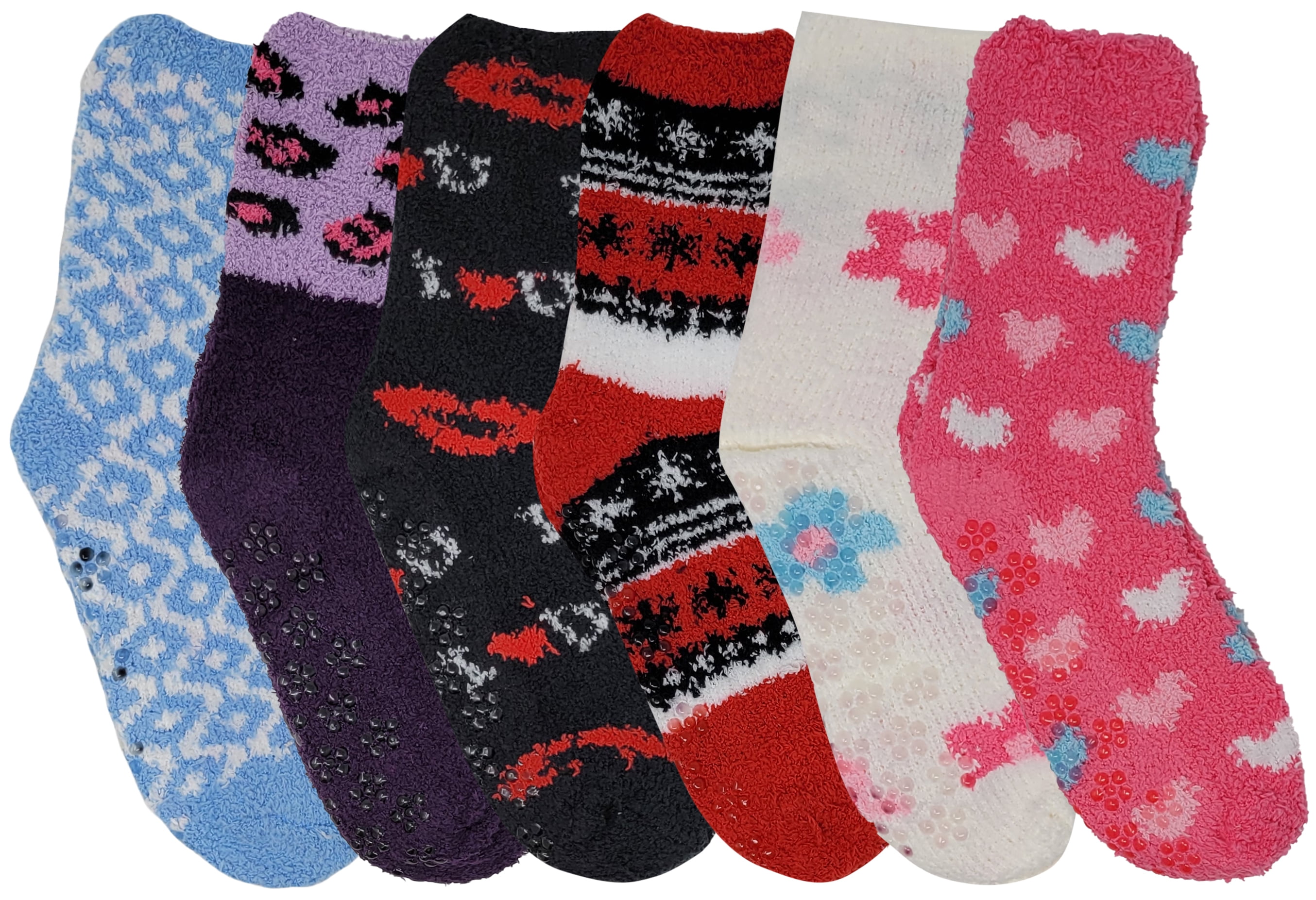 3-12Pcs Women Soft Fluffy Bed Socks Girls Winter Warm Lounge Slipper Fleece Sock 