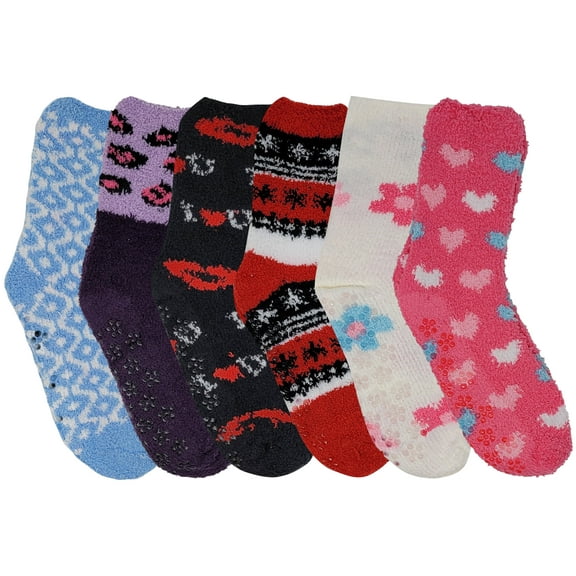 Different Touch 6 Pairs Pack Women Home Hospital Soft Non Skid Slipper Socks