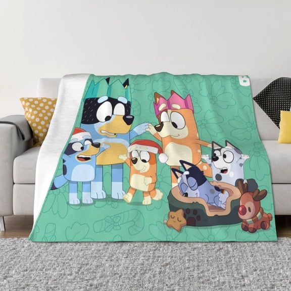 Rozeui Bluey for Flannel Blanket, Soft Fuzzy Plush King Blanket for Winter, Thick and Warm All-Season Bed Throw-50"x40"