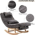 thumbnail image 4 of Rocking Lounge Chair, Modern Accent Rocking Glide Chair with Large Back, Pull Out Pedal and Pillows, Upholstered Lie or Sleep Lazy Chair for Nursery, Living Room, Bedroom, 4 of 7