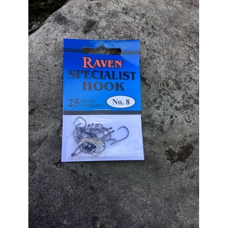 

RAVEN SPECIALIST BLACK FISHING HOOKS PACK OF 25 SIZES 1-14 (No.8)