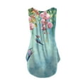 thumbnail image 4 of Xyxonk Tops for Women Plus Size V Neck Sleeveless Tunic Tops Soft Flowy Pleated Floral Printed Summer T Shirt Tops Blue M, 4 of 4