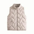 thumbnail image 2 of Zedker Puffer Vest Women Sleeveless Lightweight Packable Cotton Vest with Pocket,Plus Size WhiteXXXXL, 2 of 3