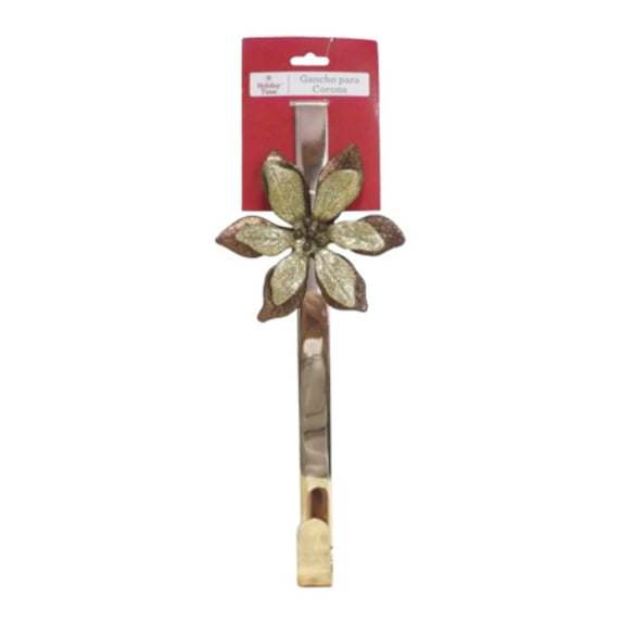 4 Seasons Global ZL15-5030 Wreath Hanger, Poinsettia, Bronze, 15-In.