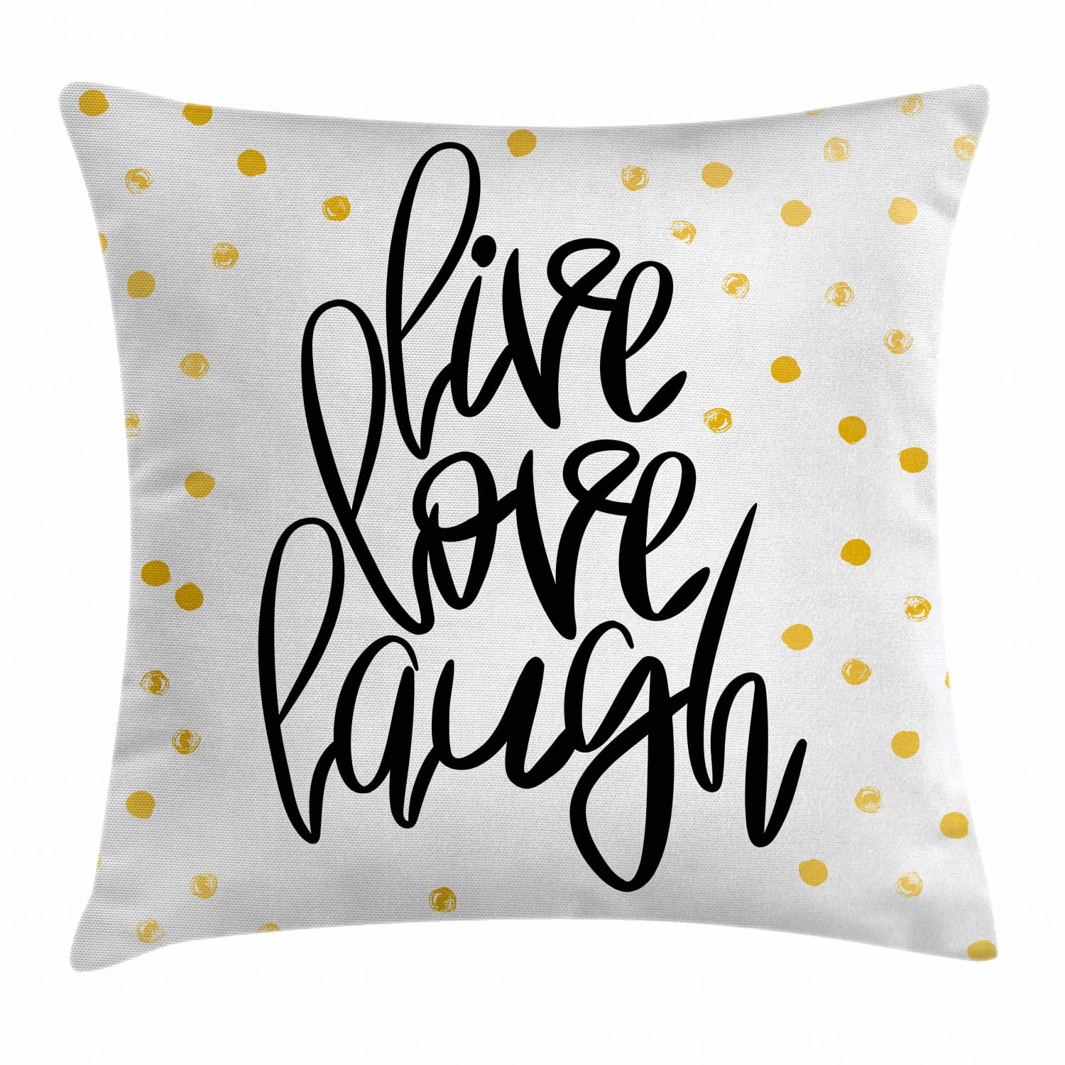 Live Laugh Love Decor Throw Pillow Cushion Cover, Stylized Hand