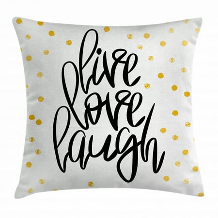 Live Laugh Love Decor Throw Pillow Cushion Cover Stylized Hand