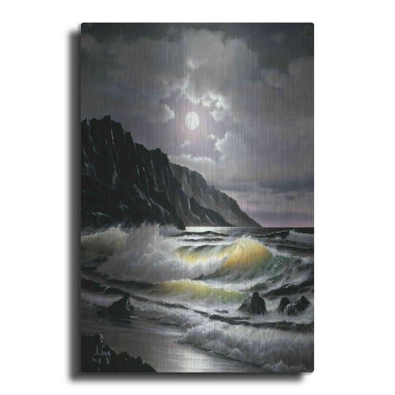 Luxe Metal Art 'Golden Waves' by Anthony Casay, Metal Wall Art, 12"x16"