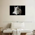 thumbnail image 2 of Elephant Stock White Persian Cat Wall Art - Horizontal Multi Panel Canvas - Living Room Wall Decor - Animal Multi Panel - Black And Gray Decor - 33" x 20", 2 of 4