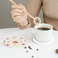 thumbnail image 6 of Bingfone Vintage Flat Mushrooms Leather Drinks Coasters With Set Of 6,Suitable For Home Kitchen,Coffee Cup Coasters Home Gift, 6 of 9