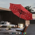 thumbnail image 3 of Polytrends 9' Solar Lighted Patio Umbrella with Bronze Base Turquoise, 3 of 5