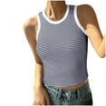 thumbnail image 2 of Summer Tanks for Women 2026 Fashion Striped Print Sleeveless Shirts Casual Slim Fit Standard Straps Summer Tops, 2 of 4
