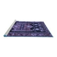 thumbnail image 2 of Ahgly Company Machine Washable Indoor Rectangle Persian Blue Traditional Area Rugs, 7' x 9', 2 of 4