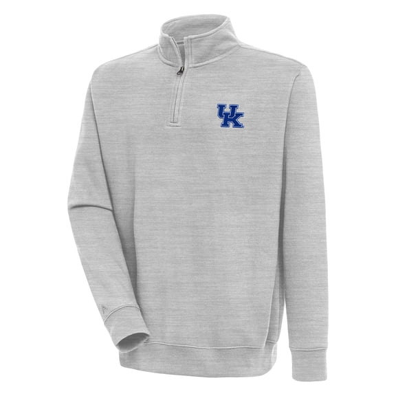 Men's Antigua Heather Gray Kentucky Wildcats Victory Quarter-Zip Pullover Top