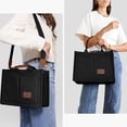 thumbnail image 2 of HMSHA Canvas Tote Bag with Multi Pockets Everything Tote for Women Church Bag Mommy Diapper Bag with Compartments, 2 of 6