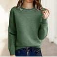 thumbnail image 2 of MESSUEN Baggy Sweater Long Sleeve Sweaters for Women Long Sleeve Undershirt for Women Womens Fall Shirts Sweaters for Women Long Sleeve Shirt Womens Long Sleeve Shirts Green 2XL, 2 of 5