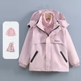 thumbnail image 2 of FAVIPT Girls Waterproof Jacket Fall Winter Boys Zip Up Windproof Hooded Jackets Fleece Lined Outdoor Coat with Zipper Pockets Pink,3-4Years, 2 of 9