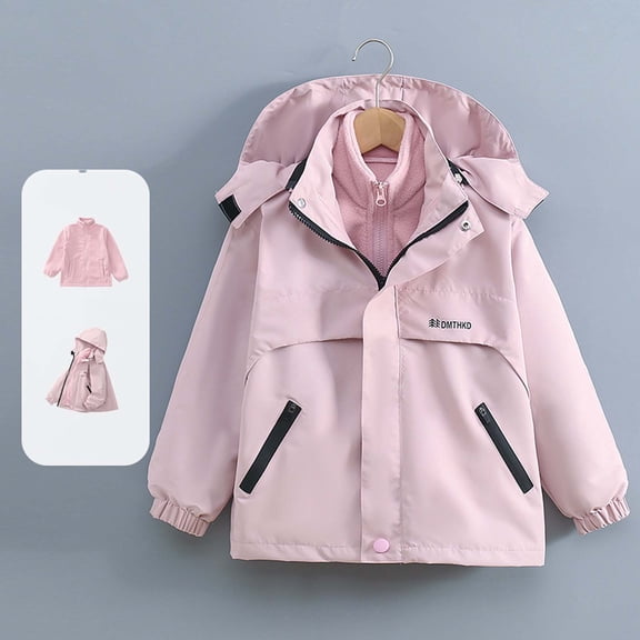 Trikvn Boys Hooded Winter Coat Fleece Lined Warm Jacket Windproof Zip Up Parka Outerwear for Cold Weather Outdoor Hiking Heavyweight Snow Coat Kids Apparel