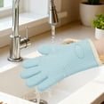 thumbnail image 4 of Unique Bargains 2pcs Silicone Heat-Resistant and Waterproof Oven Mitts Blue 10.8" x 8.1", 4 of 7