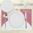 thumbnail image 3 of Ambesonne Wedding Place Mats Set of 4, Bride in White Dress, Standard Size, Dark Coral and White, 3 of 6