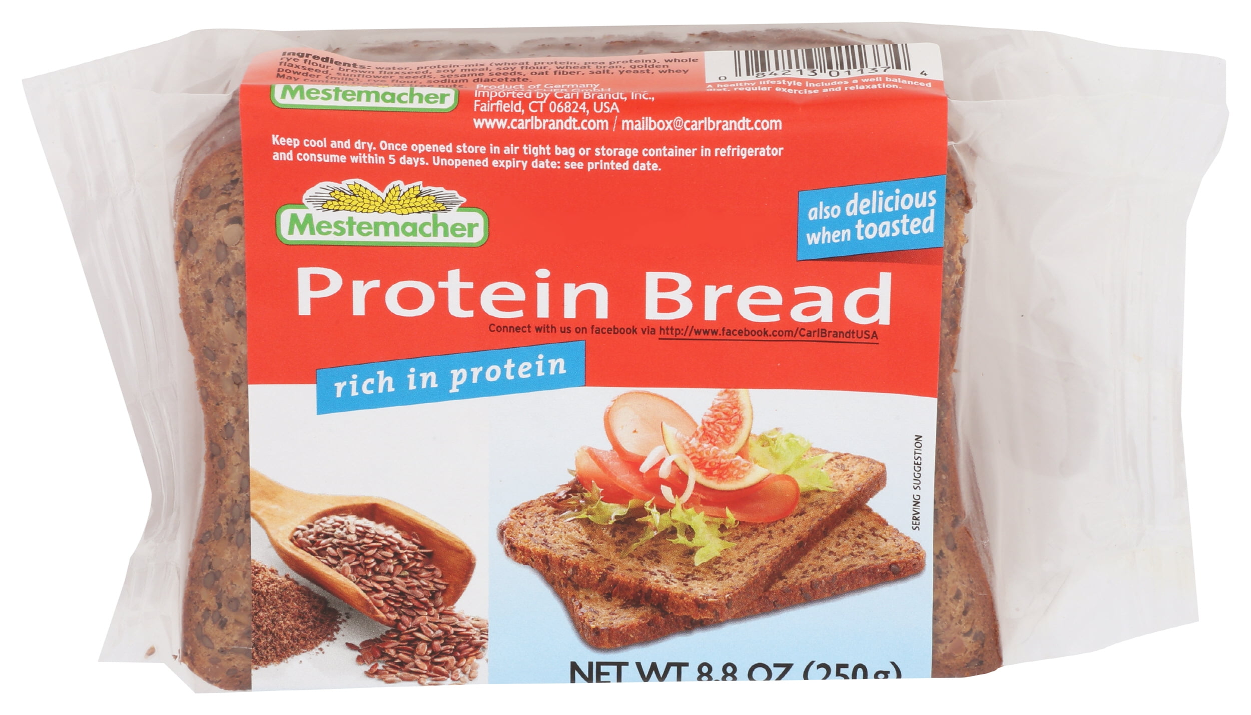 Pack of 9, Mestemacher Protein Bread, 8.8 oz