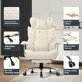 thumbnail image 4 of EXRACING Ergonomic Big and Tall PU Leather Gaming Chair with Footrest, Beige, 4 of 8