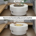 thumbnail image 5 of HongTaoK 32.5" Round Propane Fire Pit 50K BTU, Eco-Friendly, Clean Burning with Lava Rock, White, 5 of 9