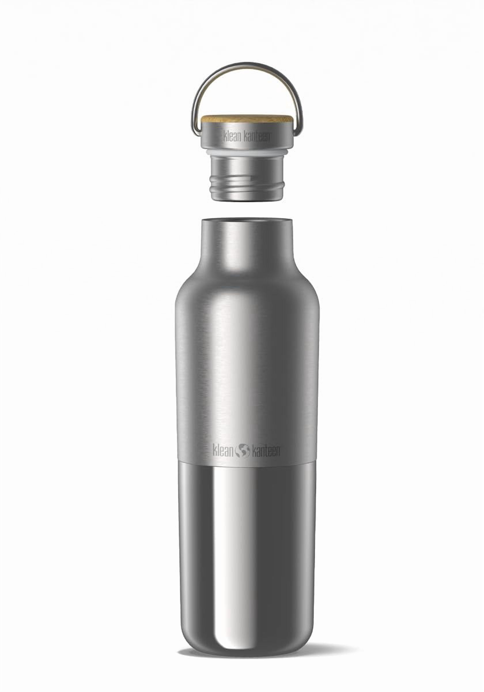 Klean Kanteen Rise Reflect Insulated Water Bottle - Reusable Water Bottle for Quick Hydration - Vacuum Insulation - Dishwasher-Safe - Bamboo Cap - Stainless Steel - 20 oz