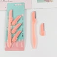 thumbnail image 3 of Brow Trimmer Safety Easy to Carry 4 Replacement Heads Anti-rust Compact Girlfriend Gift Long Lifespan Foldable Stainless Steel Eyebrow Razor for Lady, 3 of 8