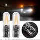 thumbnail image 4 of Pair of 8-28V W5W T10 Glass COB Filament LED Car Reading DRL Turn Signal LED Bulb Yellow Light, 4 of 4