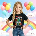 thumbnail image 2 of Curuila Toddler Child Girls Tshirt Short Sleeve Letter Print Crew Neck Tops For Girls Everyday Wear Soft Casual Tee Size 12-13 Years, 2 of 4
