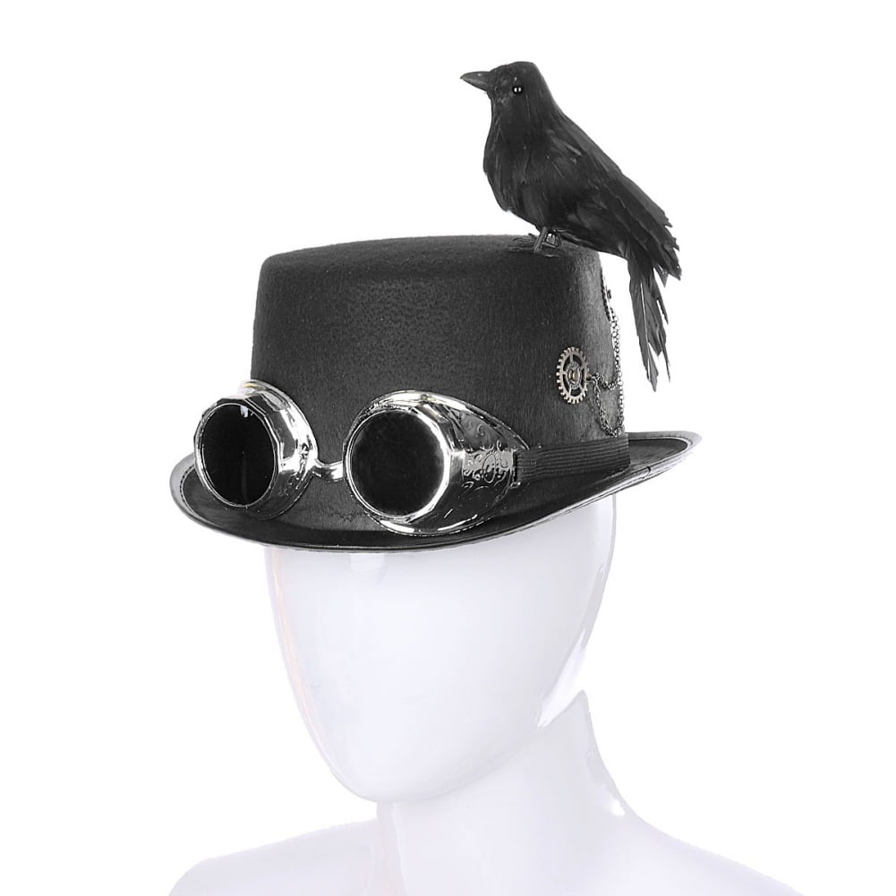 Details about   Black Derby Hat Steampunk Bowler Victorian Hat Adult Size 